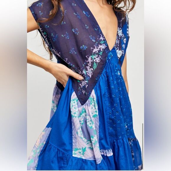 Free People Mended with Scarves Mini Dress, Small, Like New - Picture 2 of 4